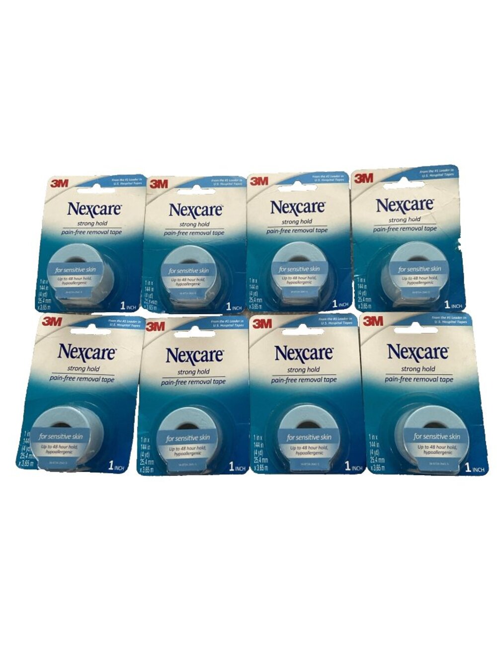 8 Pack 3M Nexcare White Gentle Paper First Aid Tape w/ Dispenser 1" x 10yd Rolls